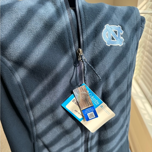 Columbia Fleece Vest Women's Small Full Zip Navy Blue Embroidered North Carolina - Picture 7 of 9